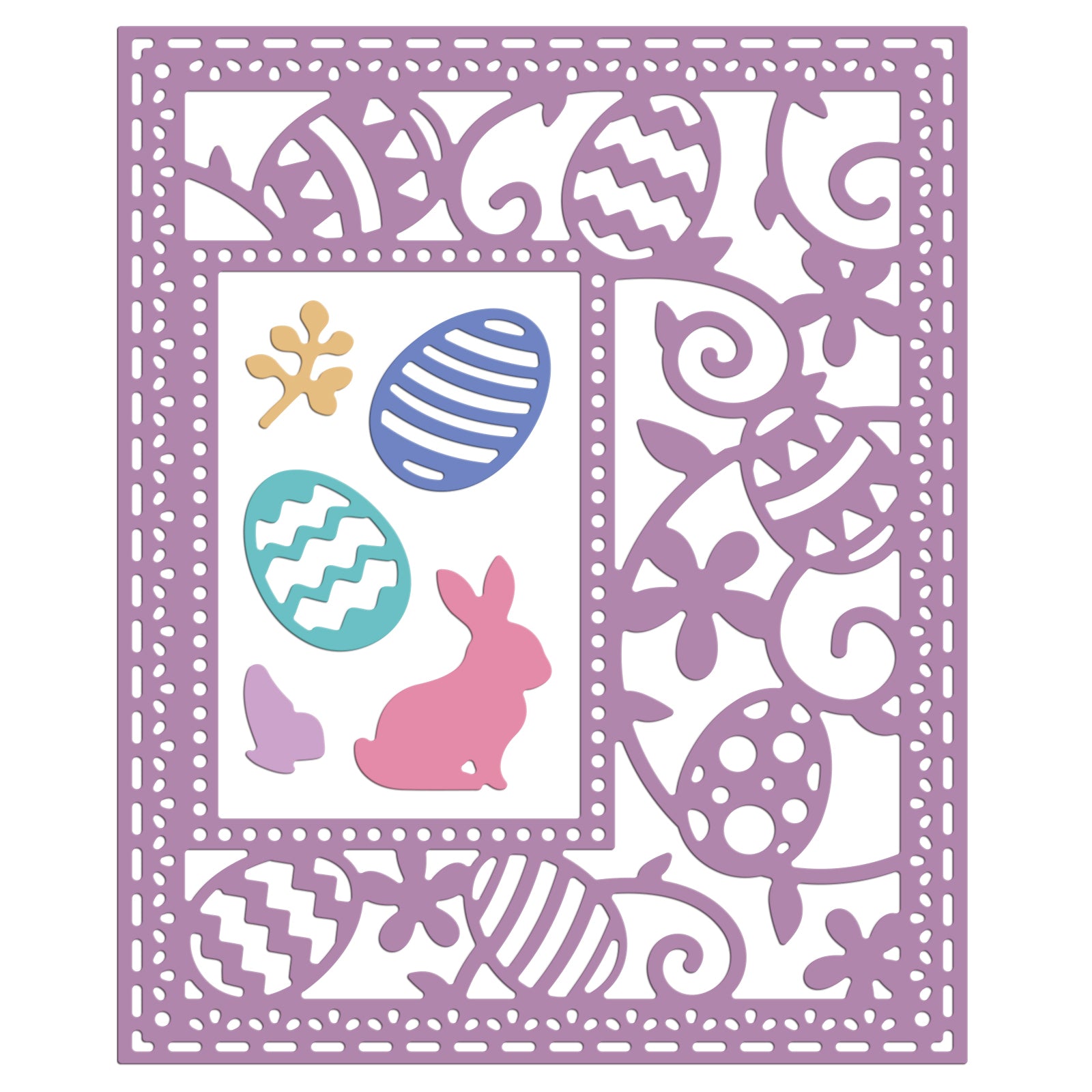 Globleland Easter, Bunny, Eggs, Butterflies, Plants, Flowers Carbon Steel Cutting Dies Stencils, for DIY Scrapbooking/Photo Album, Decorative Embossing DIY Paper Card