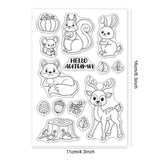 Globleland Autumn, Animals, Thanks, Pumpkin, Deer, Fox, Leaf, Fruit Clear Silicone Stamp Seal for Card Making Decoration and DIY Scrapbooking