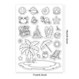 Globleland Island, Beach, Sand, Shells, Crabs, Starfish Stamp Clear Silicone Stamp Seal for Card Making Decoration and DIY Scrapbooking