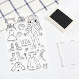 Globleland Girl, Clothes, Dress Up, Cartoon Clear Silicone Stamp Seal for Card Making Decoration and DIY Scrapbooking