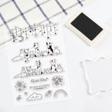 Clear Silicone Stamp Seal for Card Making Decoration and DIY Scrapbooking, Including Animals, Stars, Moon, Fireworks, Rainbow, Clouds