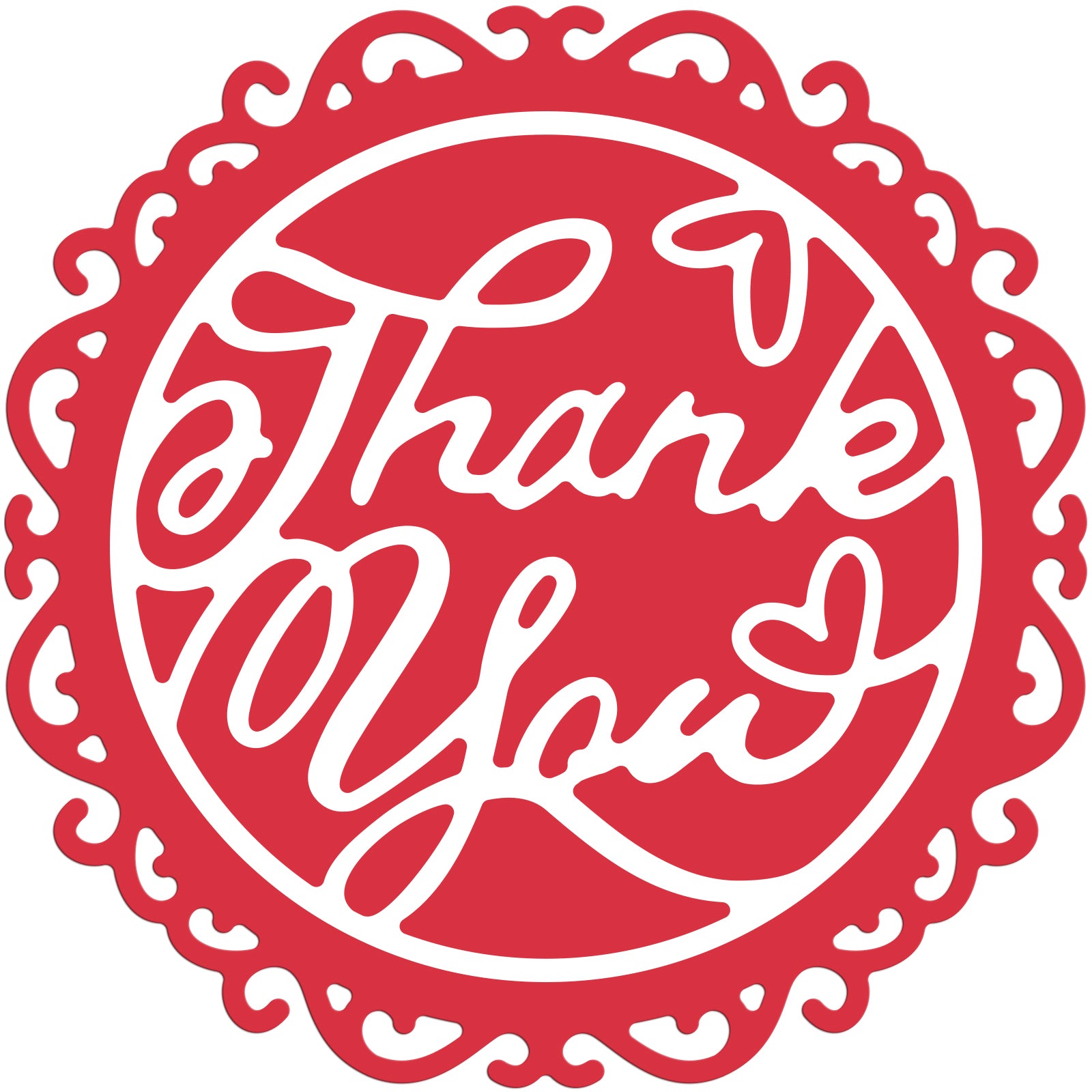 Thank You, Word Art, Circle, Lace Carbon Steel Cutting Dies Stencils, for DIY Scrapbooking/Photo Album, Decorative Embossing DIY Paper Card