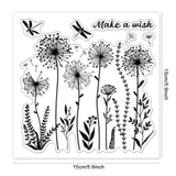 Globleland Dandelion Background Clear Stamps Silicone Stamp Seal for Card Making Decoration and DIY Scrapbooking