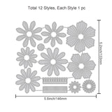 Globleland 3D Flowers Carbon Steel Cutting Dies Stencils, for DIY Scrapbooking/Photo Album, Decorative Embossing DIY Paper Card