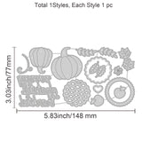Globleland Autumn Pumpkin, Apple, Wheat, Leaves, Thanksgiving, Pie Carbon Steel Cutting Dies Stencils, for DIY Scrapbooking/Photo Album, Decorative Embossing DIY Paper Card