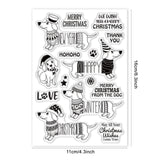 Globleland Christmas Dog, Greeting, Dachshund Dog Clear Stamps Silicone Stamp Seal for Card Making Decoration and DIY Scrapbooking