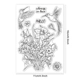 Flowers and Birds Bouquet Hummingbird Daffodils Daisy Plant Clear Stamps Silicone Stamp Seal for Card Making Decoration and DIY Scrapbooking