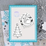 1Pc Carbon Steel Cutting Dies Stencils & 1 Sheet PVC Plastic Stamps, for DIY Scrapbooking/Photo Album, Decorative Embossing DIY Paper Card, Christmas Squirrel