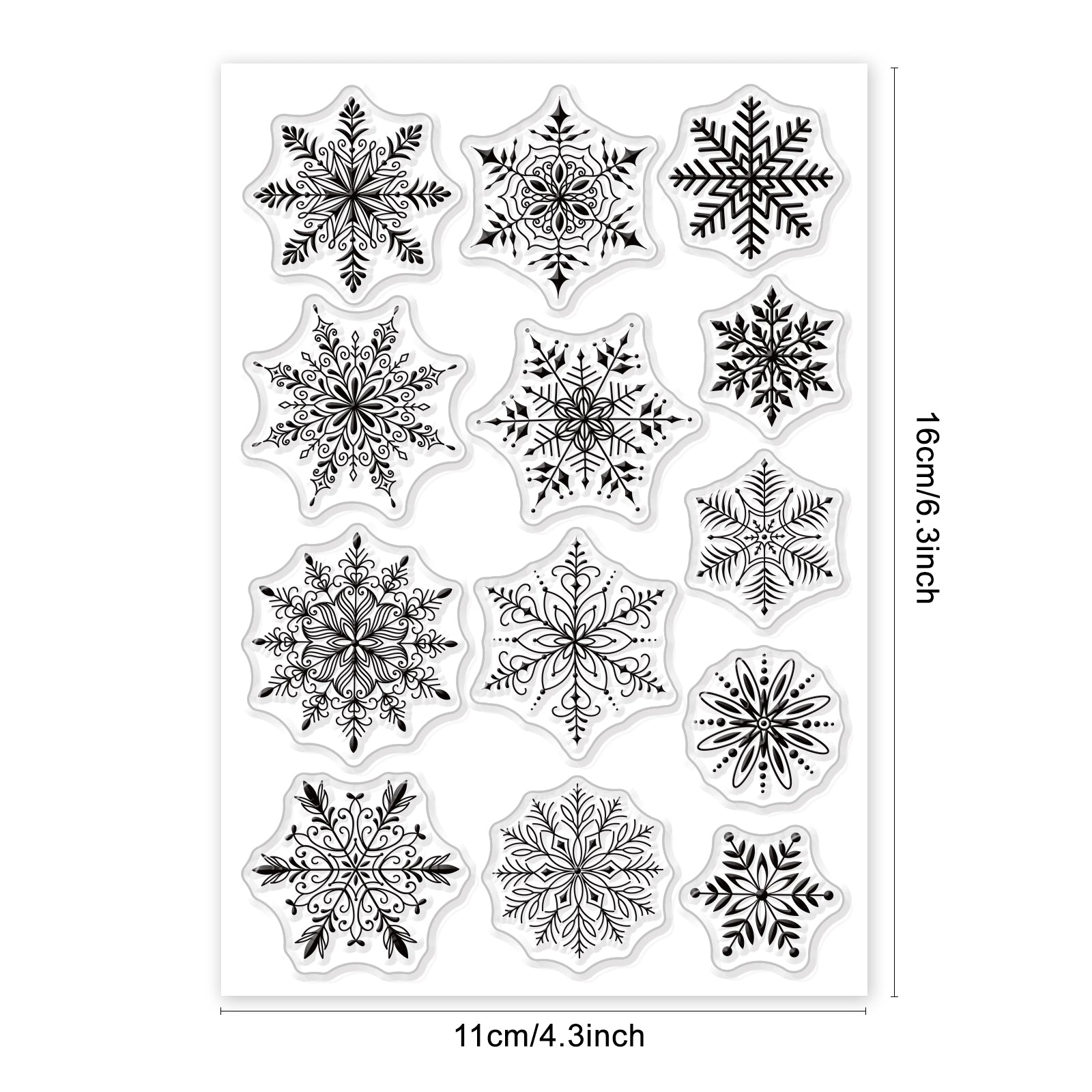 Globleland Christmas, Snowflake, Winter Clear Stamps Silicone Stamp Seal for Card Making Decoration and DIY Scrapbooking