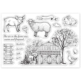 Globleland Farm, Barn, Sheep, Duck, Rabbit, Pig Clear Silicone Stamp Seal for Card Making Decoration and DIY Scrapbooking