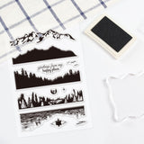 Globleland Mountains, Lake, Landscape Clear Silicone Stamp Seal for Card Making Decoration and DIY Scrapbooking
