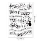 Globleland Music Clear Stamps Silicone Stamp Seal for Card Making Decoration and DIY Scrapbooking