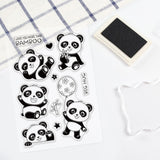 Globleland Panda, Cute, Bamboo, Balloons, Happy Birthday, Flowers, Valentine's Day Clear Silicone Stamp Seal for Card Making Decoration and DIY Scrapbooking