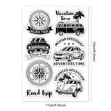 Globleland Car, Compass, Retro, Beetle, Classic Car Clear Silicone Stamp Seal for Card Making Decoration and DIY Scrapbooking