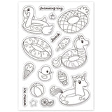 Globleland Swimming Ring, Animal, Fruit, Ice Cream, Summer, Ocean, Beach, Pineapple Clear Silicone Stamp Seal for Card Making Decoration and DIY Scrapbooking