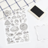 Globleland Recipe Icons, Coffee, Cake, Turkey, Sushi, Pasta, Burger Pizza Clear Silicone Stamp Seal for Card Making Decoration and DIY Scrapbooking