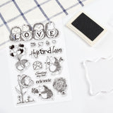 Globleland Clear Stamps Silicone Stamp Seal for Card Making Decoration and DIY Scrapbooking, Including Hedgehog, Valentine