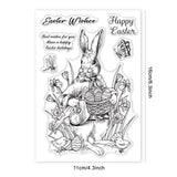 Globleland Easter, Bunny, Greetings Clear Silicone Stamp Seal for Card Making Decoration and DIY Scrapbooking