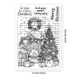 Globleland Fireplace, Christmas Tree, Gift Boxes, Garland, Christmas Fireplace Background Clear Silicone Stamp Seal for Card Making Decoration and DIY Scrapbooking