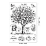 Globleland Fruit Tree, Pomegranate Tree, Pine Tree, Rabbit, Bird Clear Silicone Stamp Seal for Card Making Decoration and DIY Scrapbooking