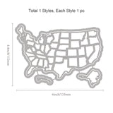 Globleland United States Map, Puzzle Carbon Steel Cutting Dies Stencils, for DIY Scrapbooking/Photo Album, Decorative Embossing DIY Paper Card