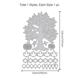 Globleland Carbon Steel Cutting Dies Stencils, for DIY Scrapbooking, Photo Album, Decorative Embossing Paper Card, Stainless Steel Color, Tree Pattern, 92x147x0.8mm