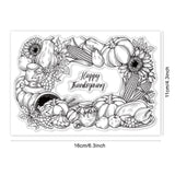 Globleland Autumn, Thanksgiving Words, Thanksgiving Harvest Wreath, Pumpkin, Turkey Clear Silicone Stamp Seal for Card Making Decoration and DIY Scrapbooking