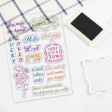 GLOBLELAND PVC Plastic Stamps, for DIY Scrapbooking, Photo Album Decorative, Cards Making, Stamp Sheets, Word, 16x11x0.3cm