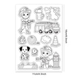 Globleland Firefighter, Fire Truck, Fighting Fire, Fire Clear Silicone Stamp Seal for Card Making Decoration and DIY Scrapbooking