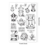 Globleland Retro, Coffee Tools, Coffee Beans, Greetings Clear Silicone Stamp Seal for Card Making Decoration and DIY Scrapbooking