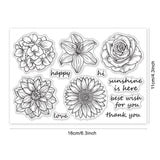 Globleland Sunflowers, Dahlias, Hydrangeas, Lilies, Roses Clear Silicone Stamp Seal for Card Making Decoration and DIY Scrapbooking