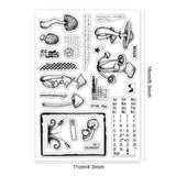 Globleland Mushroom, Month Date Table Border Clear Silicone Stamp Seal for Card Making Decoration and DIY Scrapbooking