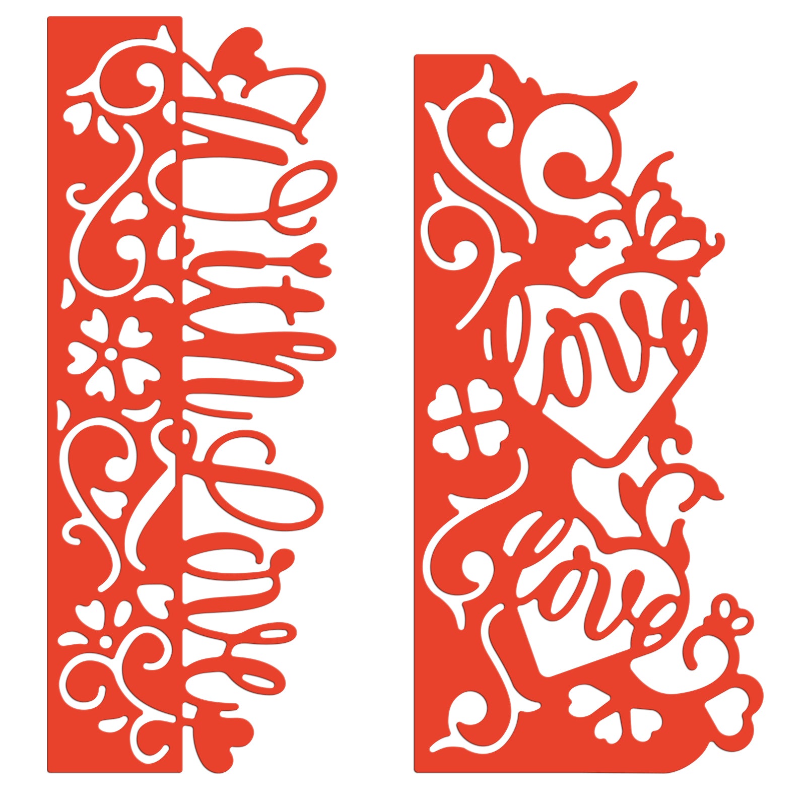 Globleland With Love, Love Heart, Butterfly, Wedding, Corner Carbon Steel Cutting Dies Stencils, for DIY Scrapbooking/Photo Album, Decorative Embossing DIY Paper Card