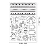 Globleland Bows, Ribbons, Sticky Notes Clear Silicone Stamp Seal for Card Making Decoration and DIY Scrapbooking