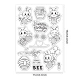 Globleland Bees, Honey, Happy Birthday, Insects, Flowers Clear Stamps Silicone Stamp Seal for Card Making Decoration and DIY Scrapbooking