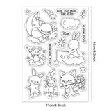 Globleland Star Animal, Moon, Fox, Bunny, Mouse Clear Silicone Stamp Seal for Card Making Decoration and DIY Scrapbooking