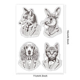 Globleland Pet Portrait Animals in Clothes Cat Rabbit Puppy Dog Wolf Stamp Clear Silicone Stamp Seal for Card Making Decoration and DIY Scrapbooking