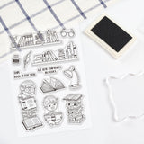 Globleland Bookshelf, Reading, Children Clear Stamps Silicone Stamp Seal for Card Making Decoration and DIY Scrapbooking