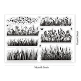 Globleland Overlay of Wild Flowers and Grass, Reeds Clear Silicone Stamp Seal for Card Making Decoration and DIY Scrapbooking