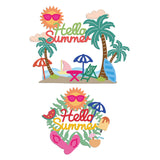 Globleland Summer, Sun, Slippers, Sunglasses, Coconut Tree, Surfboard, Beach Chair Carbon Steel Cutting Dies Stencils, for DIY Scrapbooking/Photo Album, Decorative Embossing DIY Paper Card