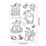 Globleland Cute Ladybug, Gnomes, Flowers Clear Silicone Stamp Seal for Card Making Decoration and DIY Scrapbooking