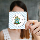 Globleland Custom PVC Plastic Clear Stamps, for DIY Scrapbooking, Photo Album Decorative, Cards Making, Bird & Birdcage Pattern, 160x110x3mm