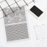 Globleland Clear Silicone Stamp Seal for Card Making Decoration and DIY Scrapbooking, Includes Retro Swirl Texture, Ocean Waves, China Wind