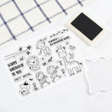 Globleland Clear Silicone Stamp Seal for Card Making Decoration and DIY Scrapbooking, Zoo, Monkey, Lion, Cat, Giraffe, Bird