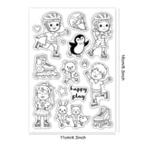 Globleland Sports Roller Skating Bear Penguin Fox Rabbit Stamp Clear Silicone Stamp Seal for Card Making Decoration and DIY Scrapbooking