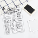 Globleland Train Railway Sign Stamp Silicone Stamp Seal for Card Making Decoration and DIY Scrapbooking