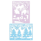 Globleland Winter, Deer, Christmas Tree, Snowflakes Carbon Steel Cutting Dies Stencils, for DIY Scrapbooking/Photo Album, Decorative Embossing DIY Paper Card