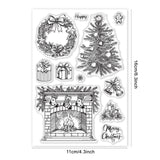 Globleland Merry Christmas, Tree Winter Wreath, Fireplace Clear Stamps Silicone Stamp Seal for Card Making Decoration and DIY Scrapbooking