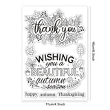 Globleland Thank You, Phrase Greeting, Happy Autumn, Thanksgiving Wishes, Autumn Leaves Clear Stamps Seal for Card Making Decoration and DIY Scrapbooking