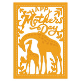 Globleland Mother's Day, Animals, Giraffe, Motherly Love Carbon Steel Cutting Dies Stencils, for DIY Scrapbooking/Photo Album, Decorative Embossing DIY Paper Card